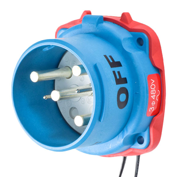33-68043-972 - DS60 INLET POLY BLUE SIZE 4 TYPE 3R 3P+G 60A 480 VAC 60 Hz +2 AUX